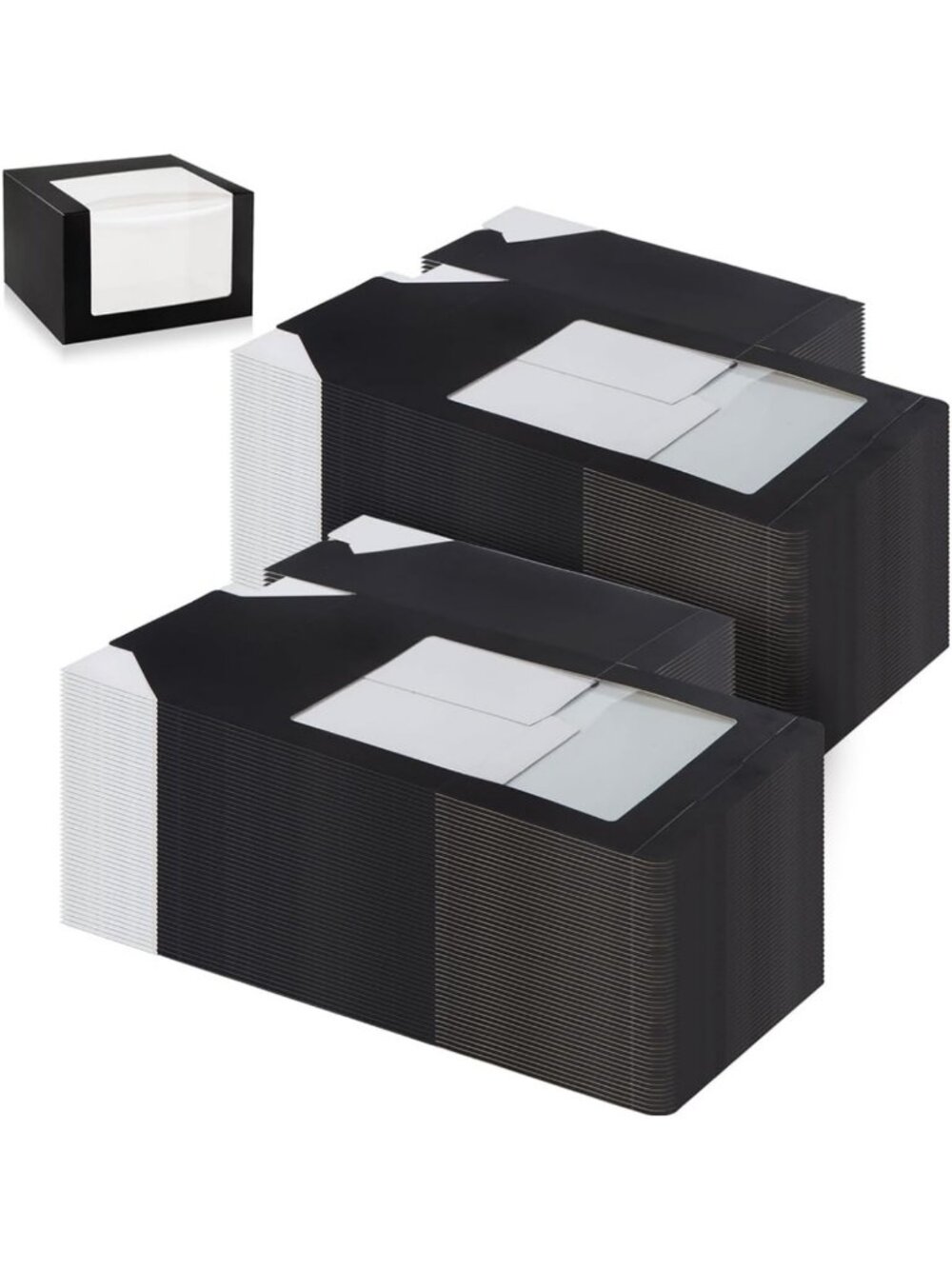 100 Pack Black Gift Boxes with Window | Hat & Cap Storage Display Containers